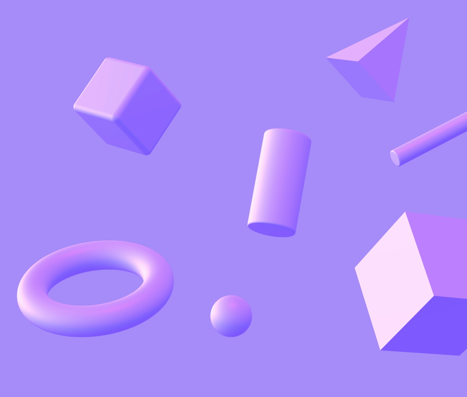 Abstract 3D illustrations and icons